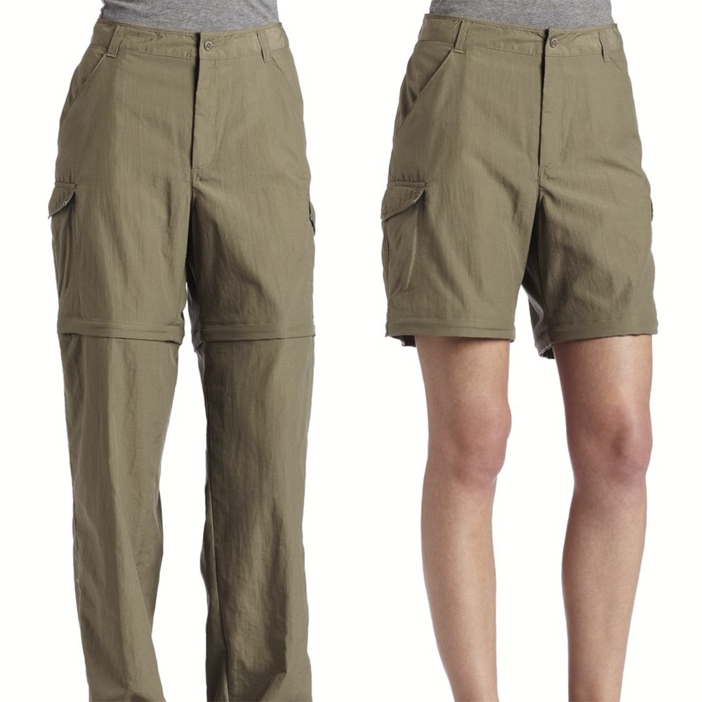 Columbia Women's Aruba III Convertible Pant Green UPF Zip Off Shorts Size XL - Picture 1 of 12